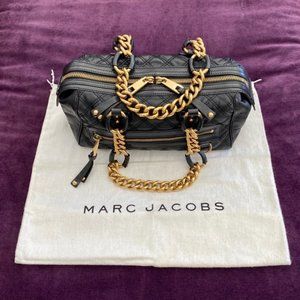 MARC JACOBS Gold Chain Black Leather Purse
